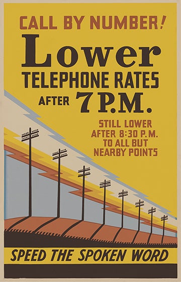 Call by Number! c. 1930s United States lithograph poster Collection of the JKL Museum of Telephony