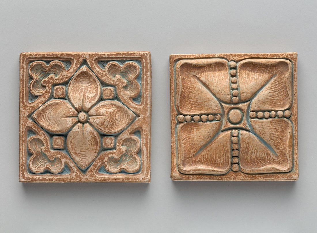 Floral-motif tile  c. 1920–32, Leaf Rosette tile  c. 1920–32