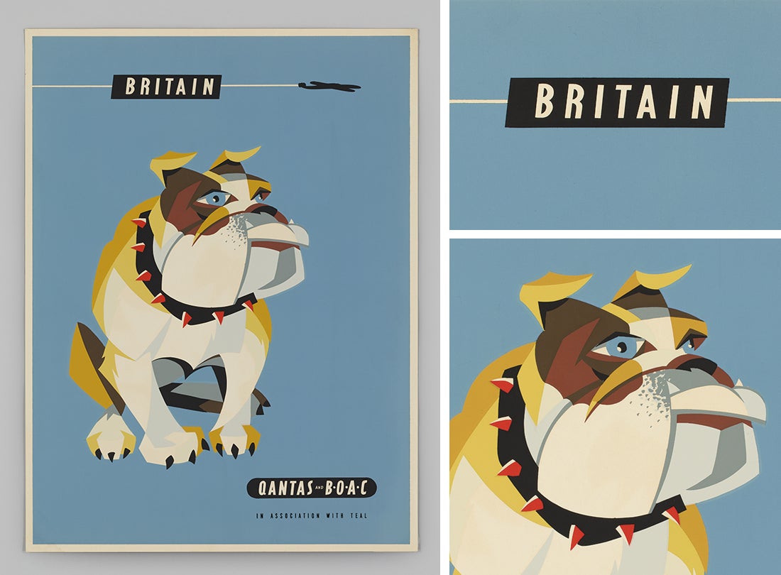 Qantas Empire Airways Britain travel poster  c. 1956