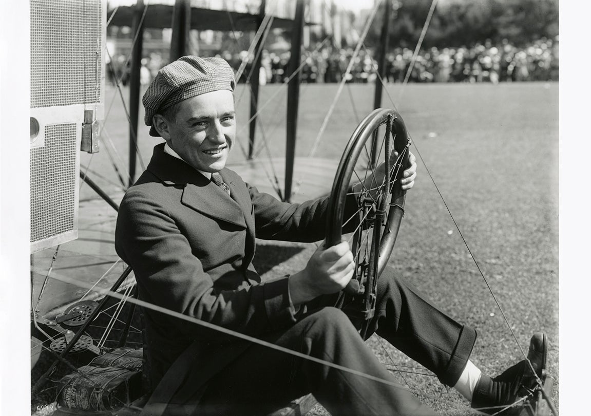 Arthur “Art” Smith in his Smith-Curtiss Pusher at the Panama-Pacific International Exposition, San Francisco  1915