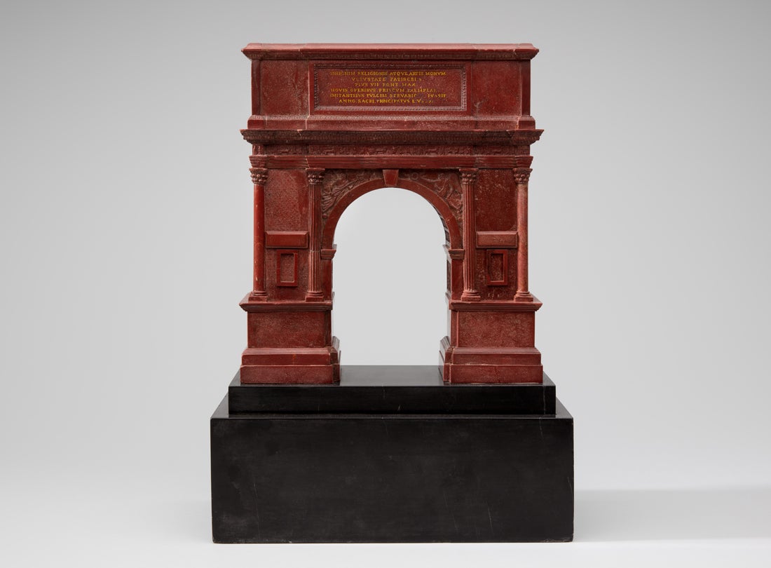 Arch of Titus  c. 1830 maker unknown rosso antico, nero antico 14.5 x 10.5 x 4.75 in L2016.2101.057