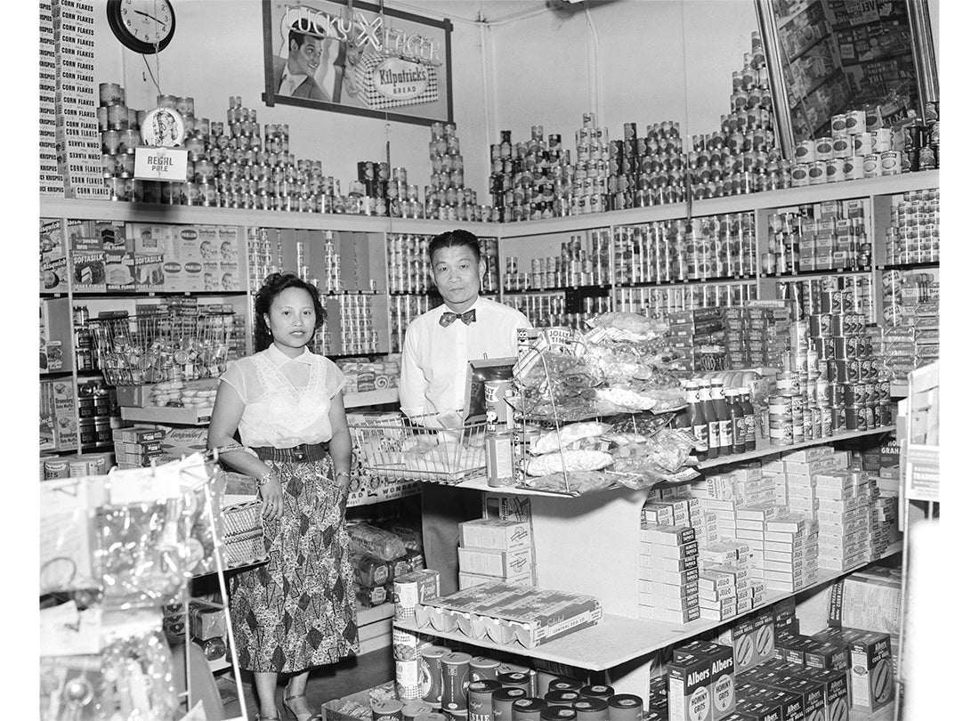 Shopkeepers Inside Sophie’s Telephone Market  c. 1950s