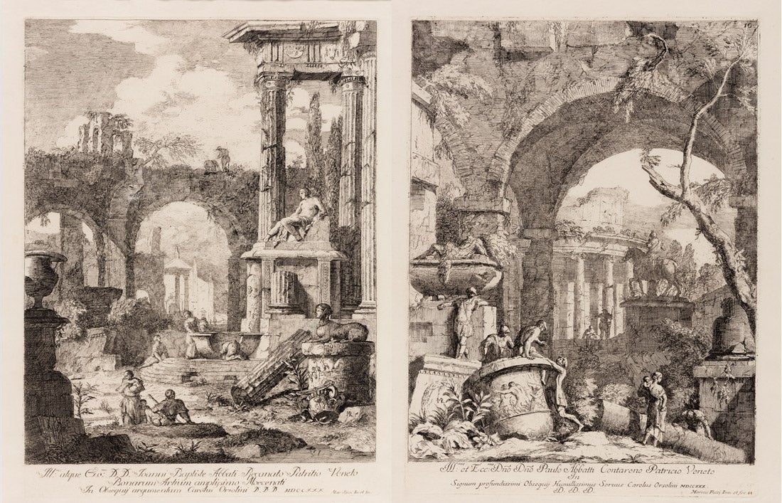 Varia Marci Ricci Pictoris Praestantissimi Experimenti; No. 9 and No. 10 from set of twenty plates  1730 Marco Ricci (Belluno 1676 – 1729 Venice) etchings on laid paper 16.75 x 12 in L2016.2101.013, .016