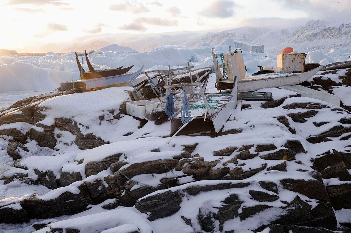 Abandoned dog sleds in Uummannaq, Greenland  2009