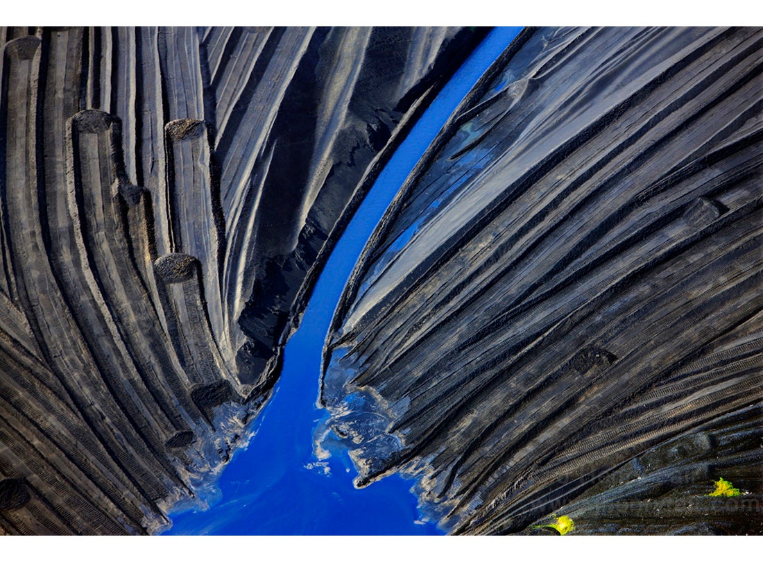 Bottom Ash: Bottom ash disposal pond at coal-fired power plant, New Roads, Louisiana