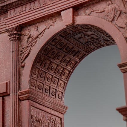 detail Arch of Titus  c. 1830 maker unknown rosso antico, nero antico 14.5 x 10.5 x 4.75 in L2016.2101.057