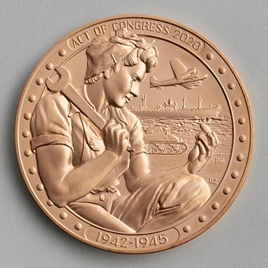 Bronze replica of Rosie the Riveter Congressional Gold Medal  2024