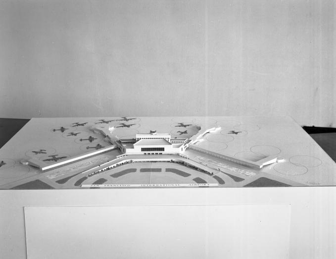 negative: San Francisco Airport, Terminal Building architectural model ...