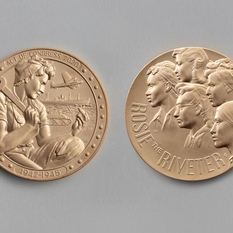 Bronze replicas of Rosie the Riveter Congressional Gold Medal  2024