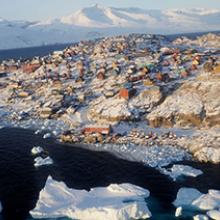 Town of Uummannaq, Greenland, in October  2009