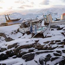 Abandoned dog sleds in Uummannaq, Greenland  2009