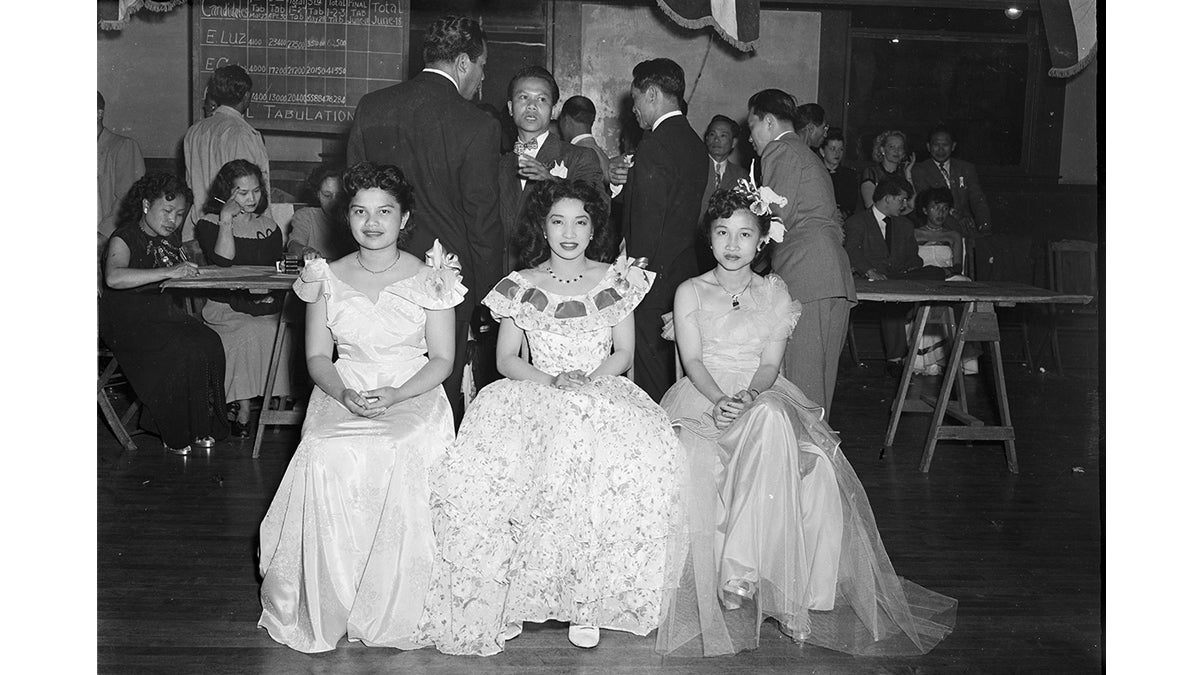 Anita Alfafara, Ethel Canlas, and Luz Incarnacion Vie for the Title of Queen at a Box Social  1950s